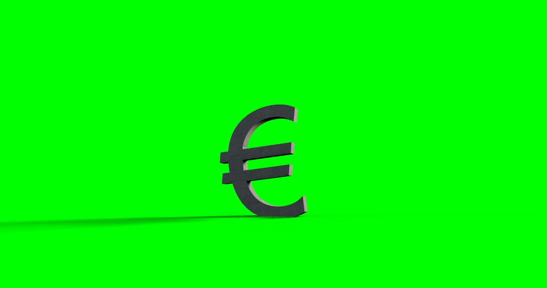 Falling Euro Symbol on Green Background for Economic Concepts