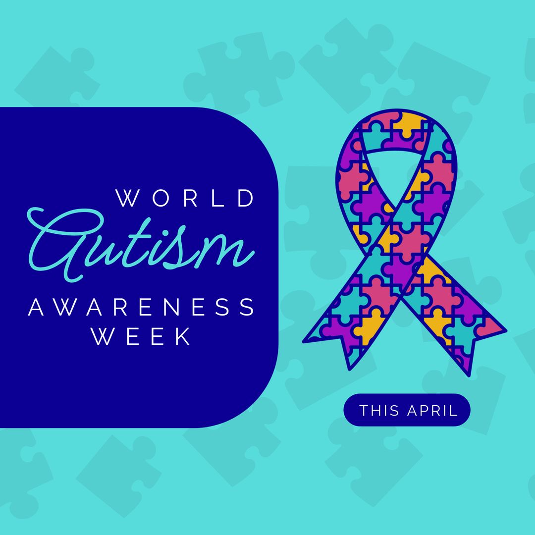 World Autism Awareness Week Puzzle Ribbon