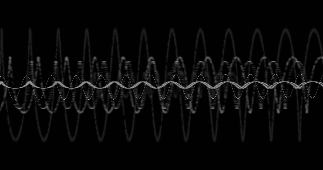 Digital Wave Patterns on Black Background