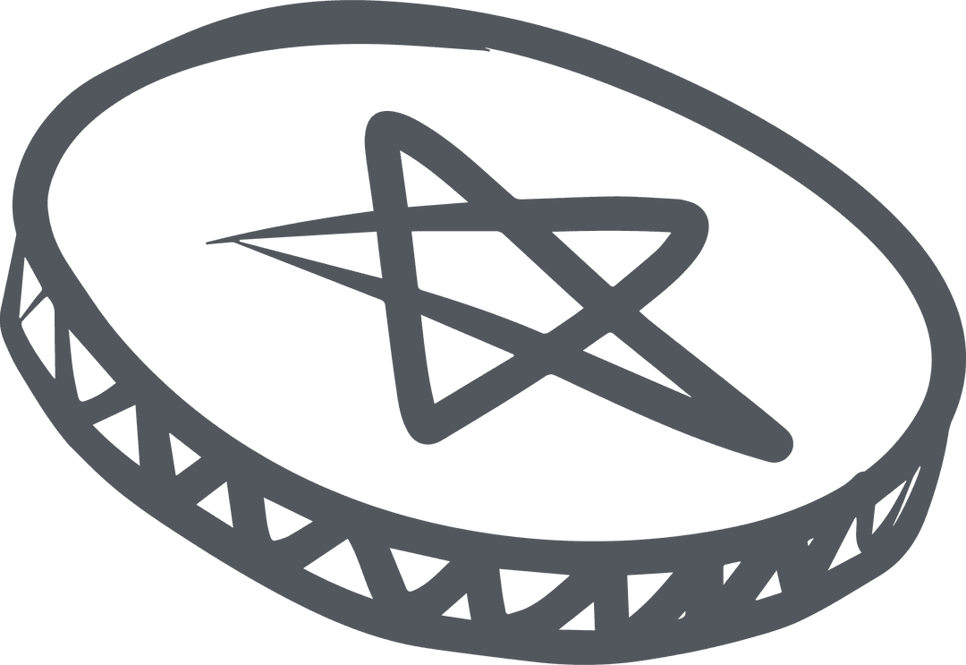 Floating Transparent Coin with Star Emblem on Optimized Transparent Background