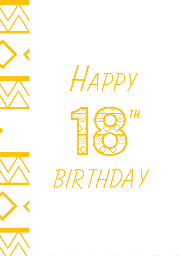 Fun Happy 18th Birthday Text with Yellow Typography on Transparent Background - Download Free Stock Images Pikwizard.com