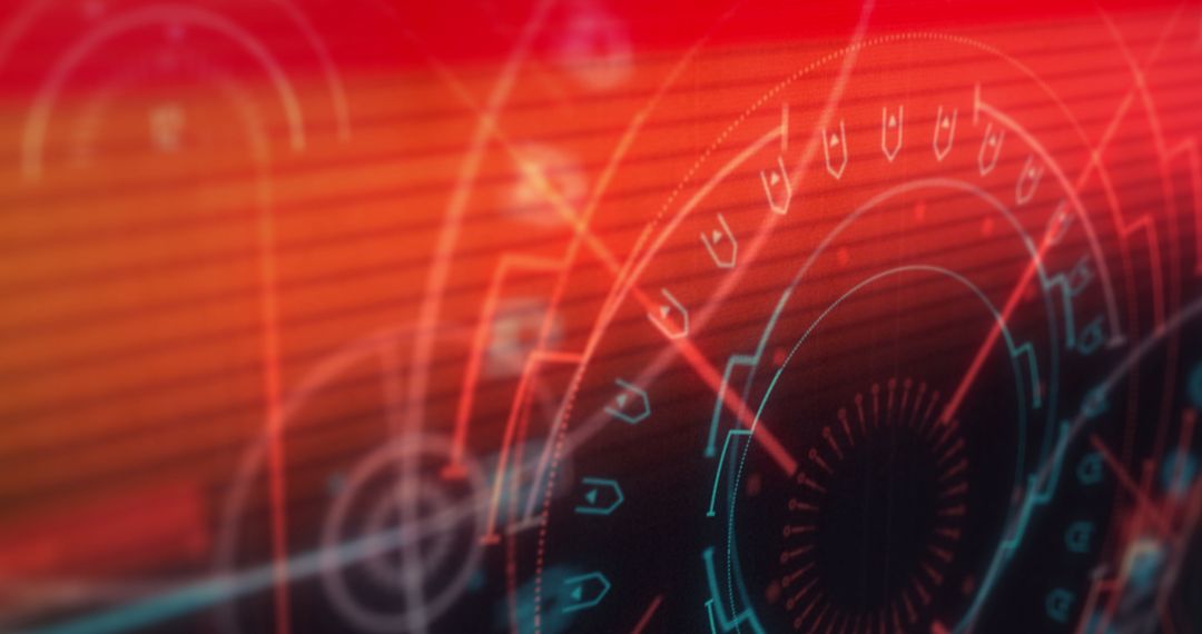 Futuristic Digital Neon Light Trails with Glitch Effect