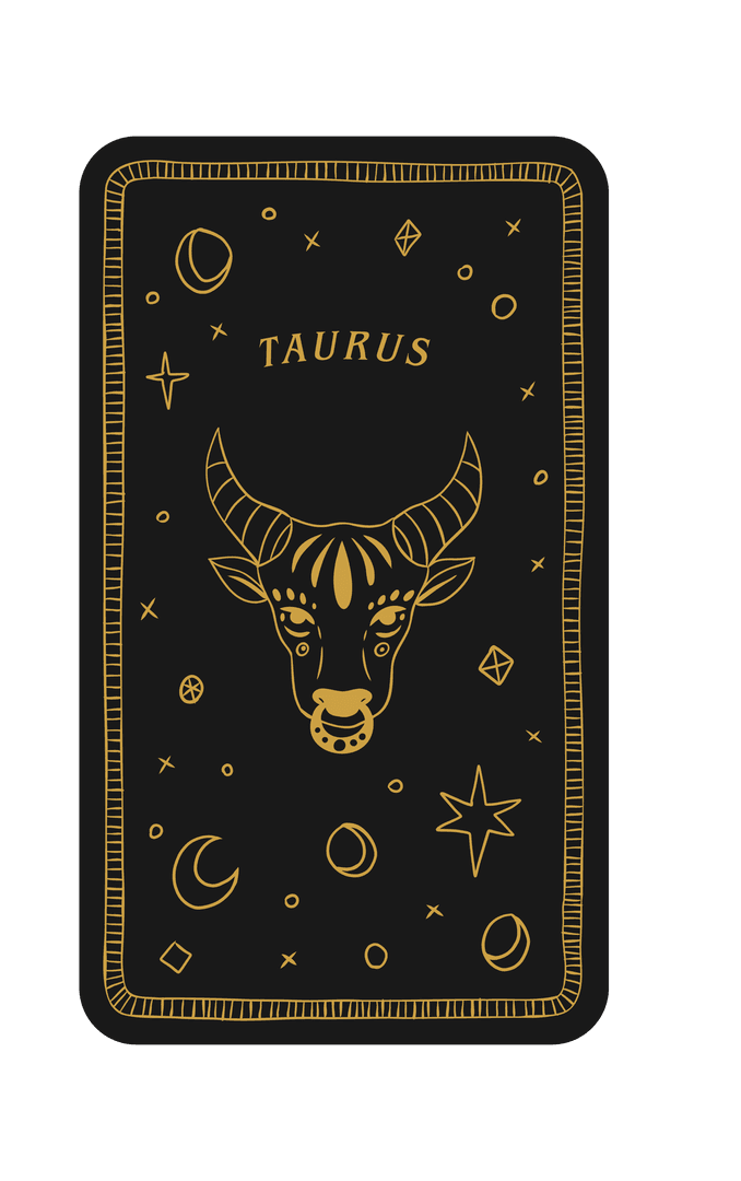 Taurus Symbol with Astrology Elements on Transparent Background