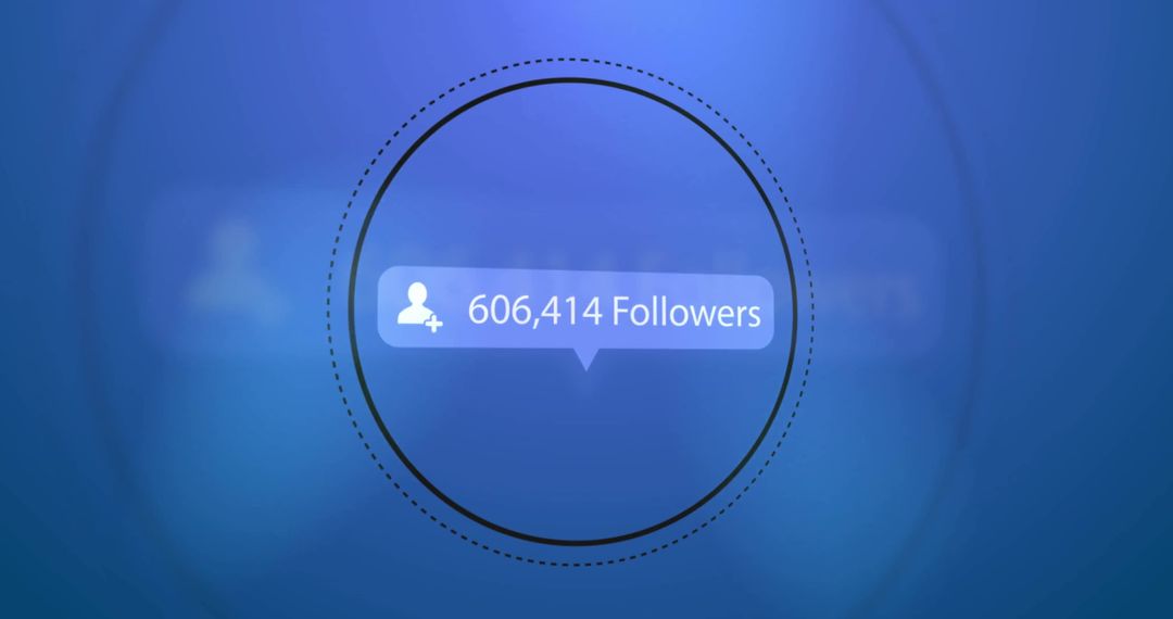 Social Media Follower Count Concept on Blue Background