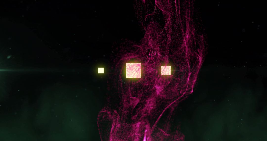 Abstract Pink Particles and Glowing Squares in Dark Space