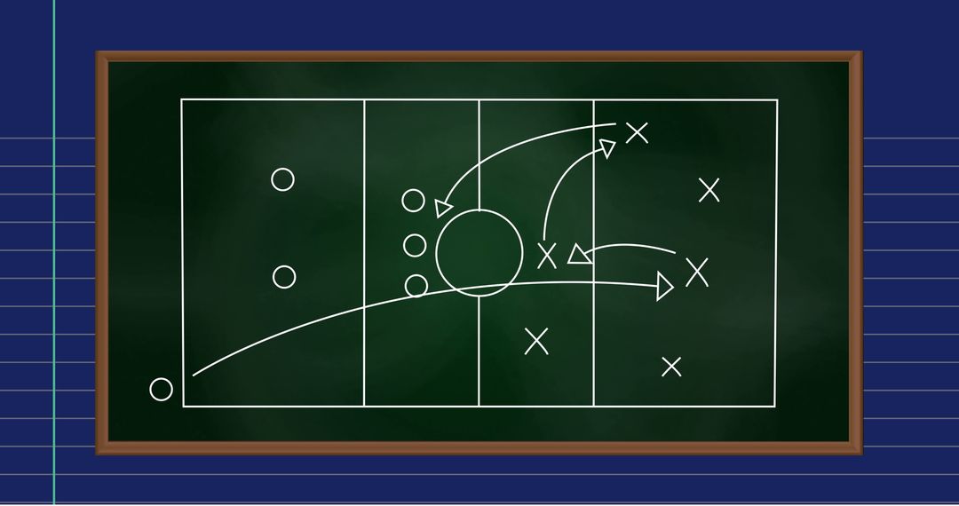 Chalkboard Sports Strategy with Detailed Tactics for Game Planning