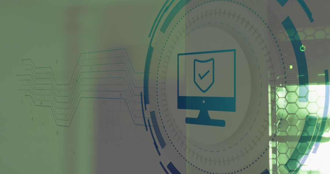 Digital Security Concept Over Server Data Rooms