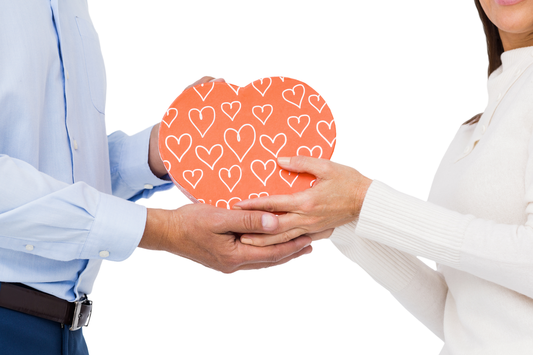 Couple Holding Heart Shaped Gift Against Transparent Background - Download Free Stock Images Pikwizard.com