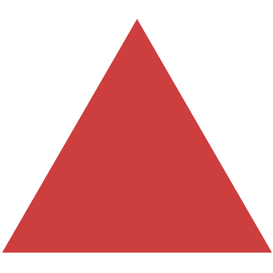Red Triangle on Transparent Background, Geometric Vector Illustration