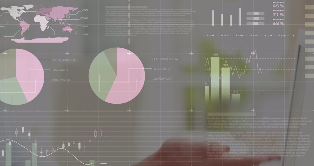 Business Charts and Data Visualization in Team Meeting Environment