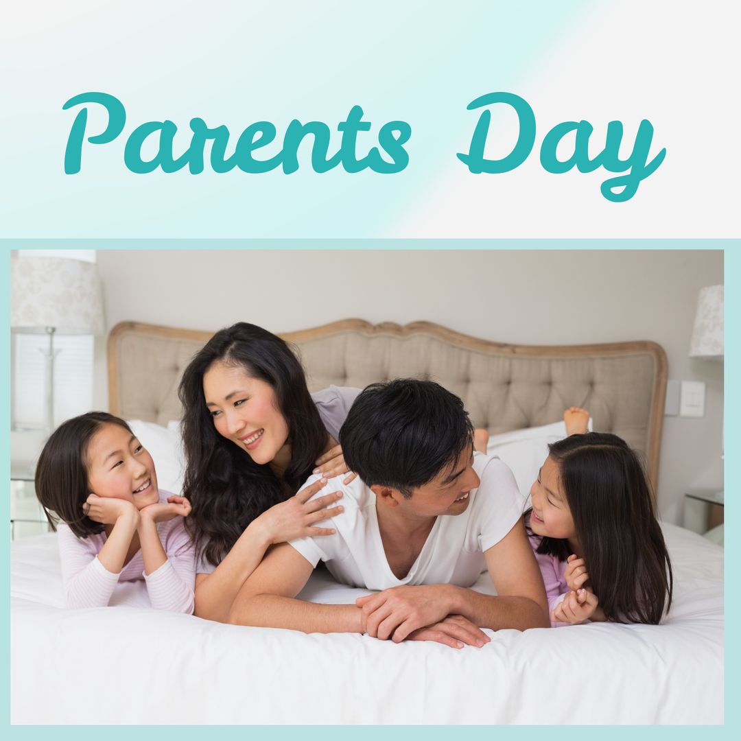 Happy Family Enjoying Parents Day Celebration at Home