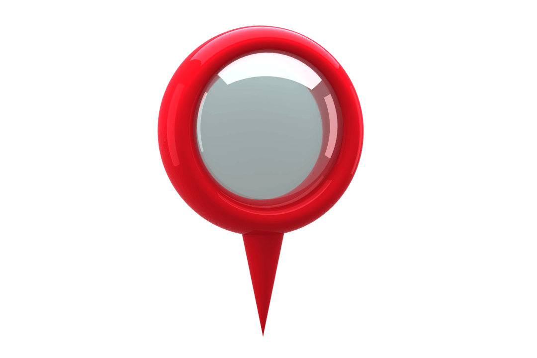 Glossy Red Pin Navigation Marker Transparent Icon
