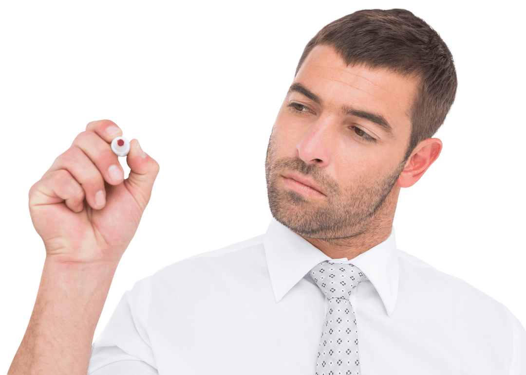 Transparent Businessman Writing with Marker