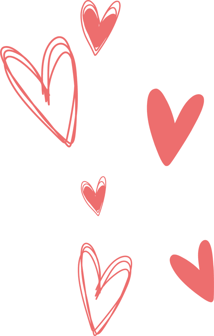 Abstract Heart Shapes on Transparent Background for Love Theme