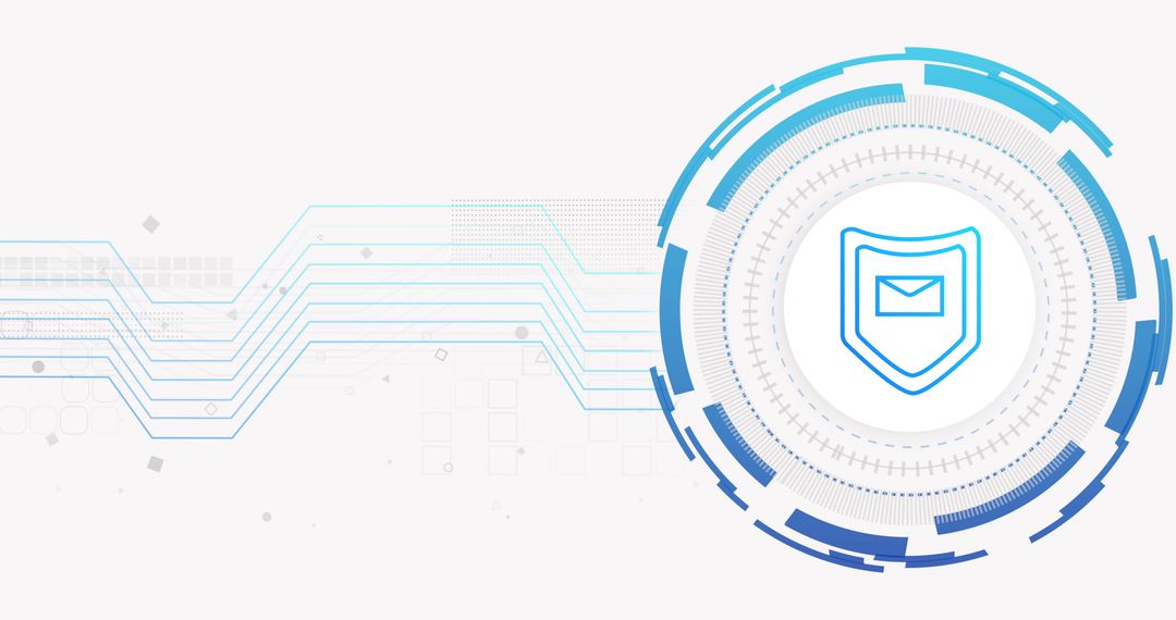 Digital Cyber Security Concept with Shield and Envelope Icon