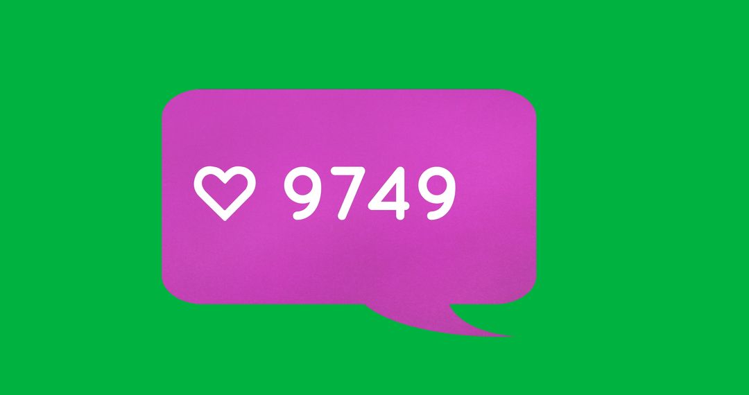 Social Media Like Count on Bright Green Background