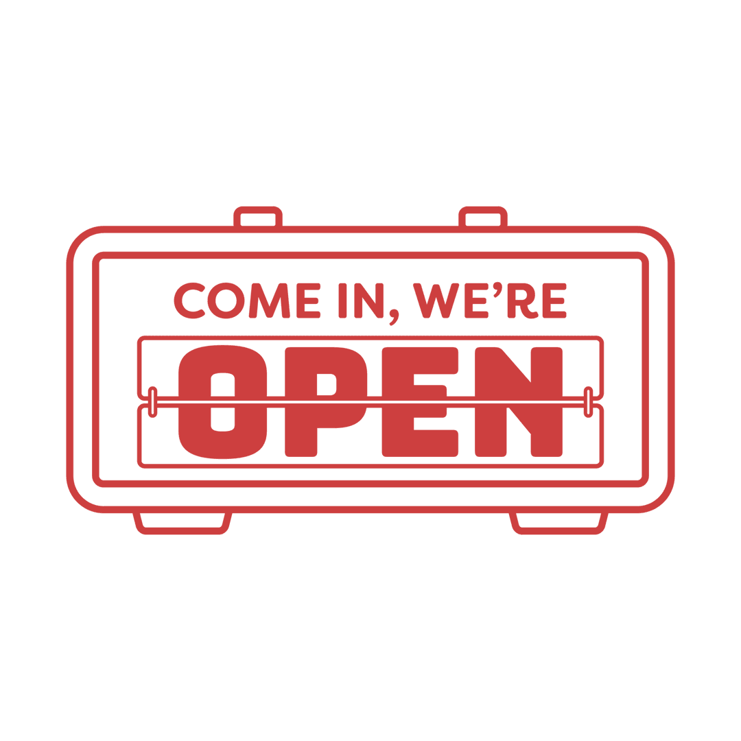 Transparent Open Sign Design with 'Come In We're Open' Text - Download Free Stock Images Pikwizard.com