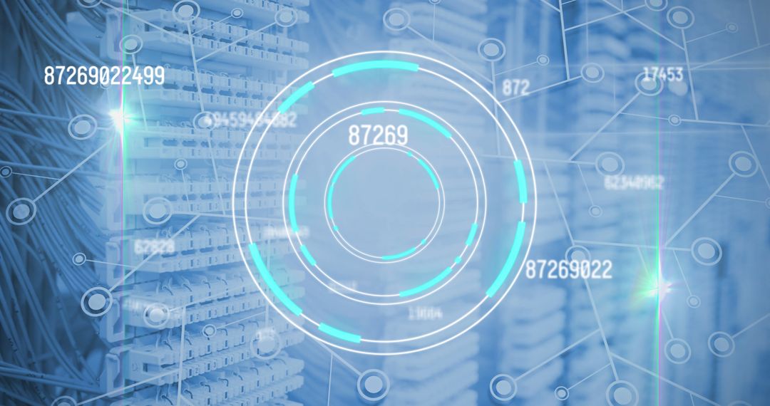 Digital Network Interface in Modern Server Room Setting