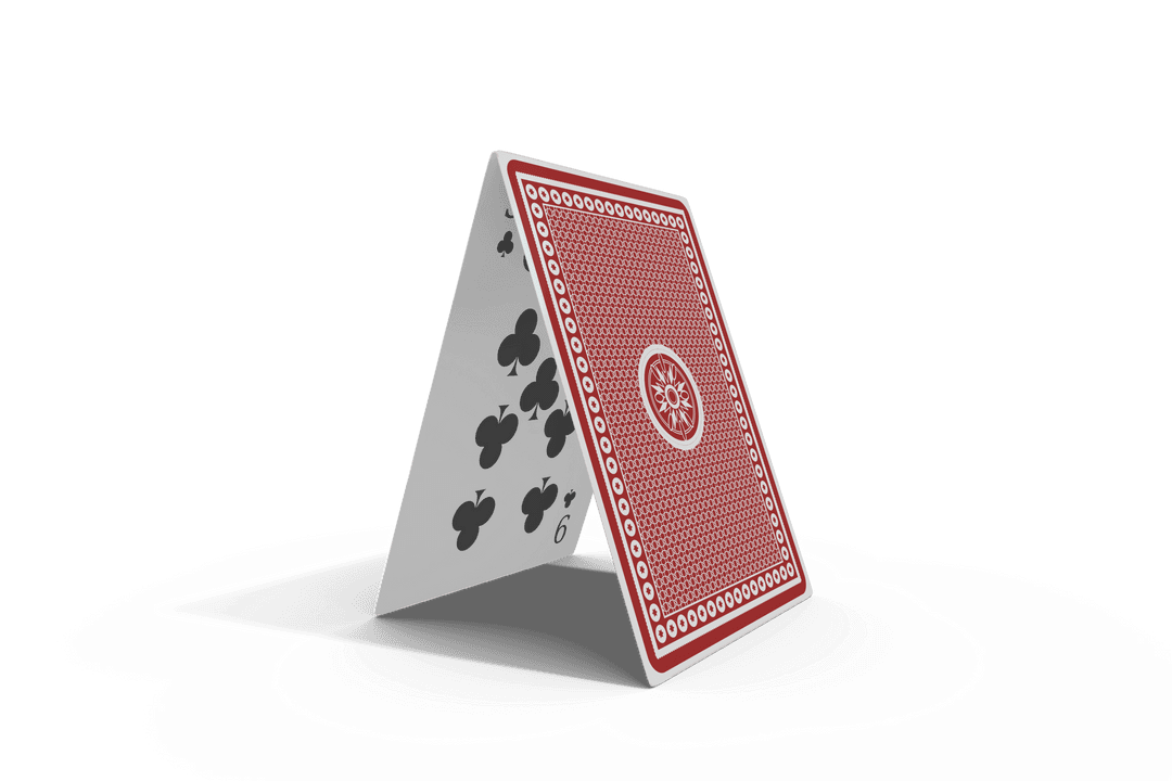 Transparent Cardinals Using Deck to Build Fragile Pyramid Structure