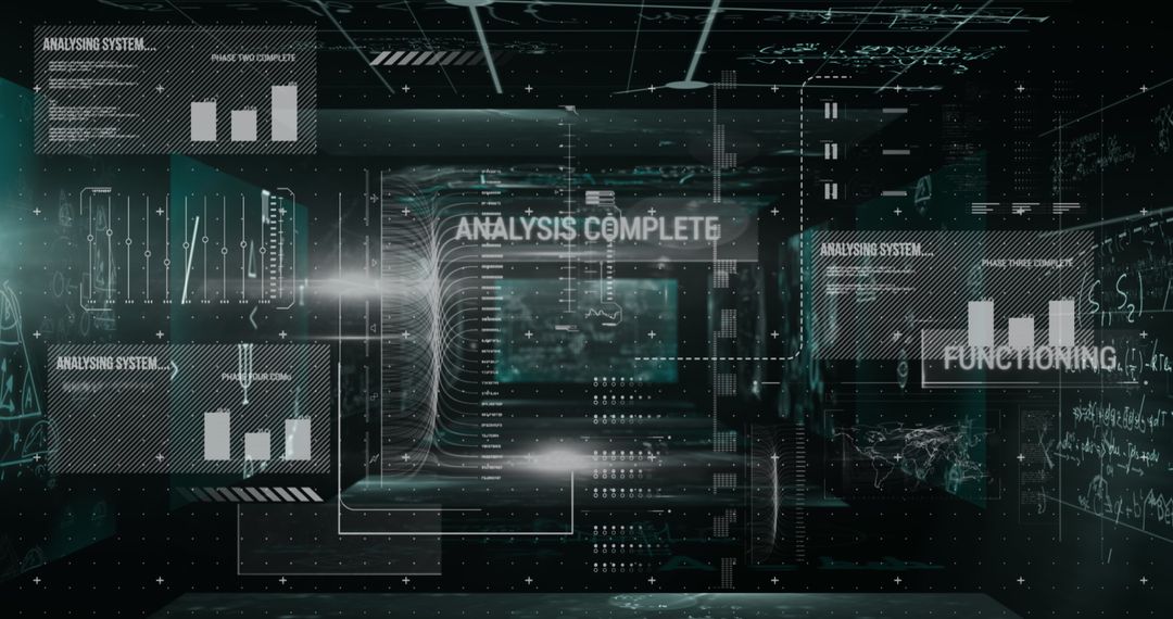 Futuristic Digital Interface with Data Analysis Design