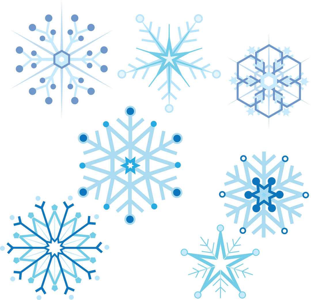 Collection of Blue Snowflakes on Transparent Background Isolated Vector Illustration - Download Free Stock Images Pikwizard.com