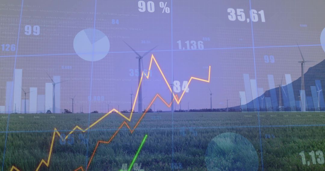 Renewable Energy Data with Onshore Wind Turbines and Analytics Overlay