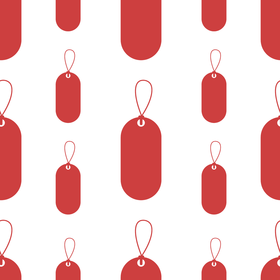 Red Gift Tag Patterns on Transparent Background for Creative Design