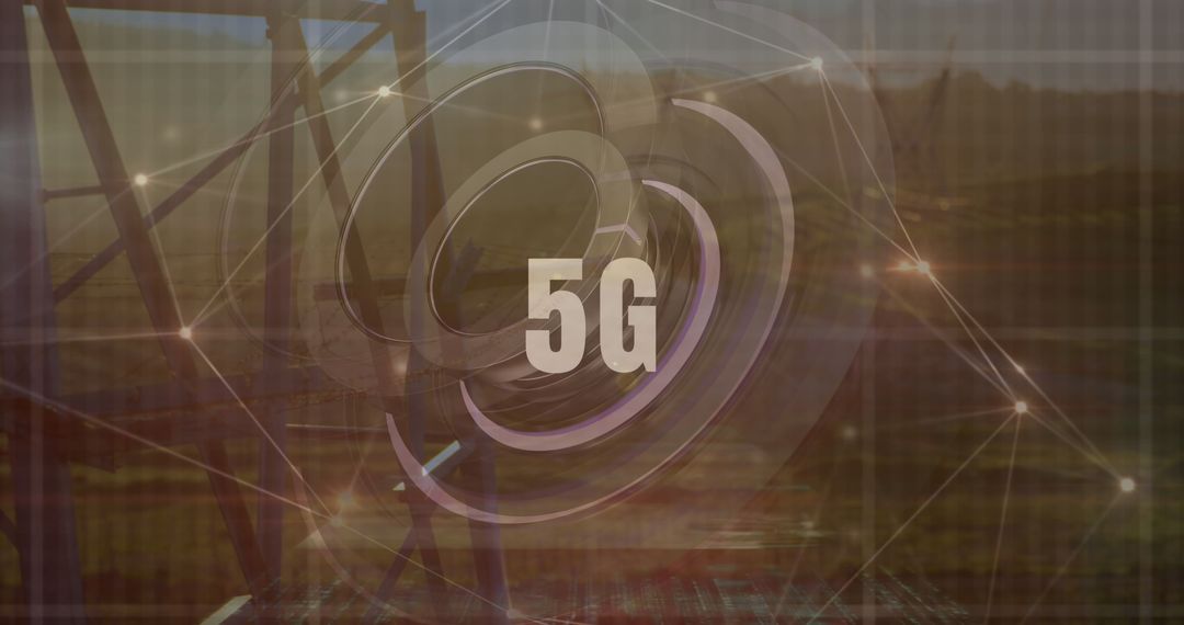 5G Technology with Digital Network Connections and Abstract Background