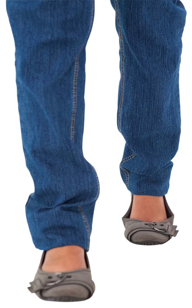 Lowsection of Woman Wearing Blue Jeans and Gray Shoes Transparent Background - Download Free Stock Images Pikwizard.com