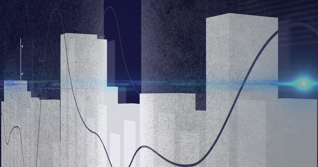 Futuristic Digital Skyline Integrating Data Visualization