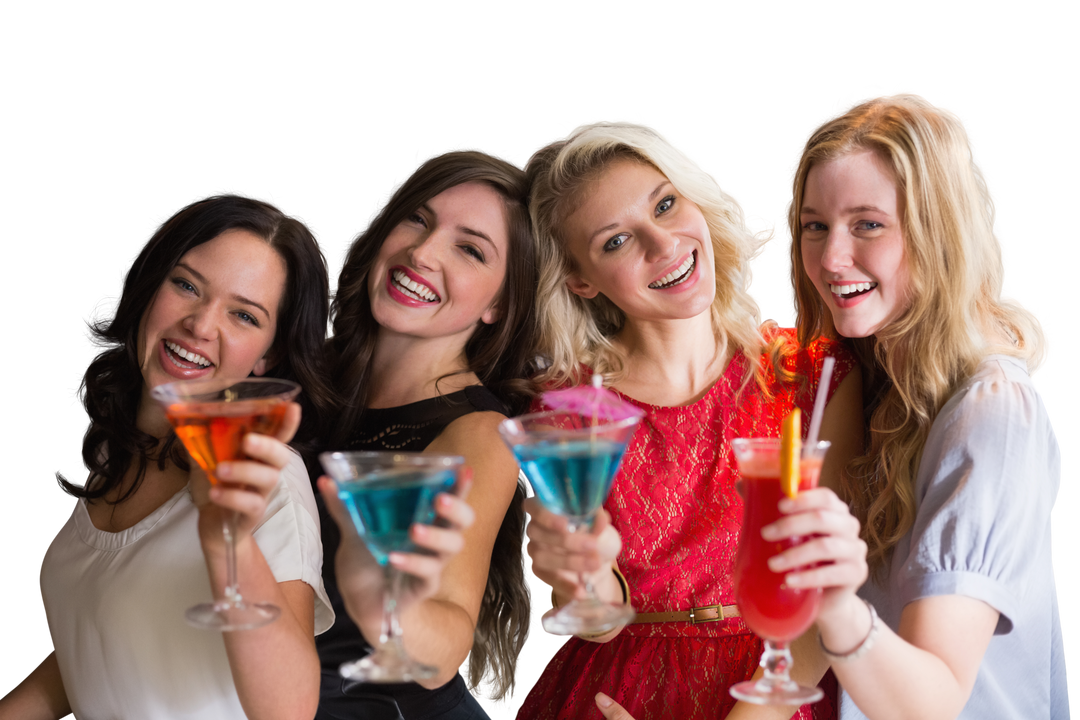 Happy Caucasian Female Colleagues Holding Drinks on Transparent Background - Download Free Stock Images Pikwizard.com