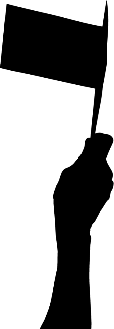 Raised Hand Holding Flag with Transparent Background