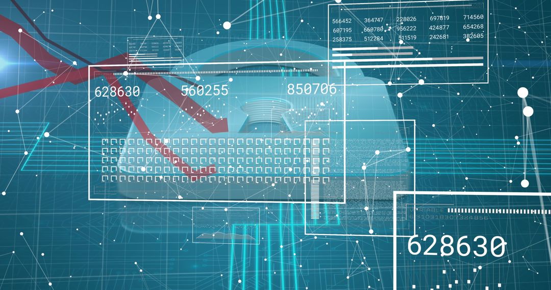Digital Cyber Security Data Network With Padlock