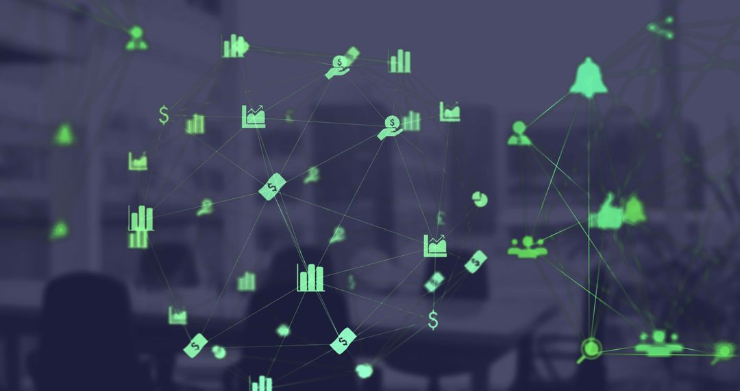 Digital Business Interface with Network Connections Overlay