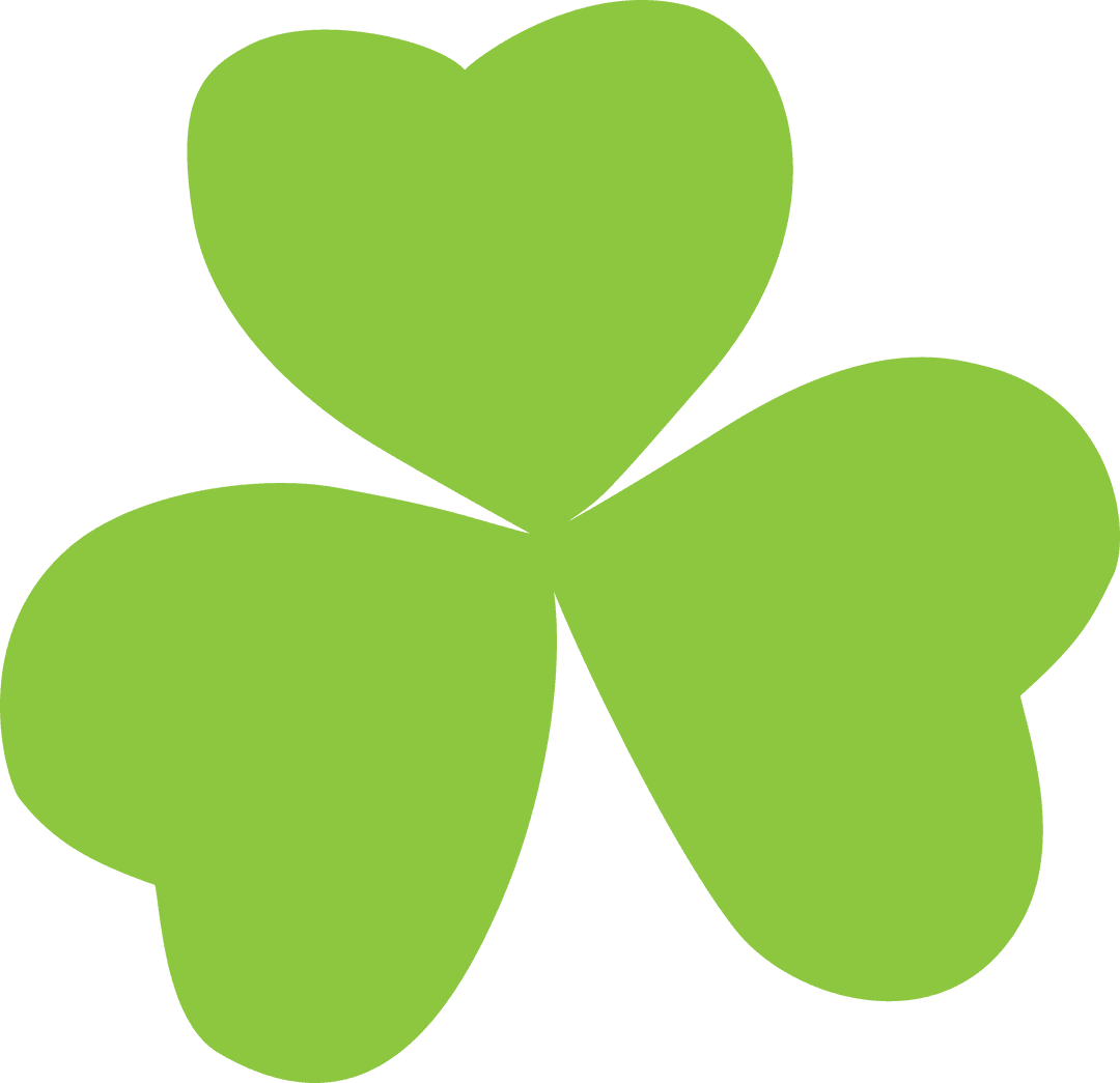 Three-Leaf Green Clover on Transparent Background