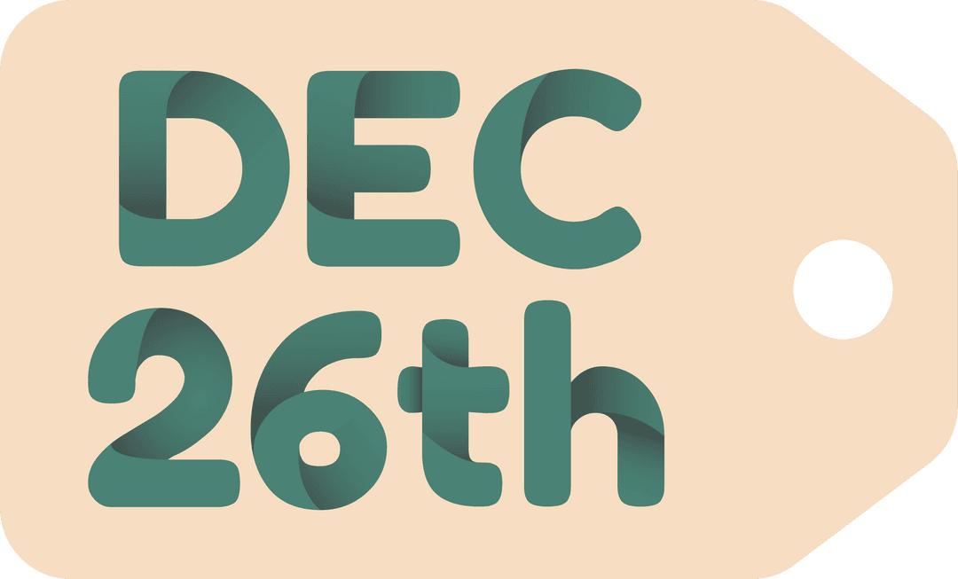 December 26 Discount Tag Transparent Background Vector