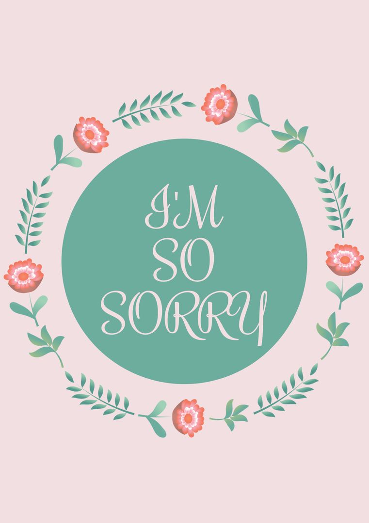 Floral Apology Card with Elegant Bouquet Design