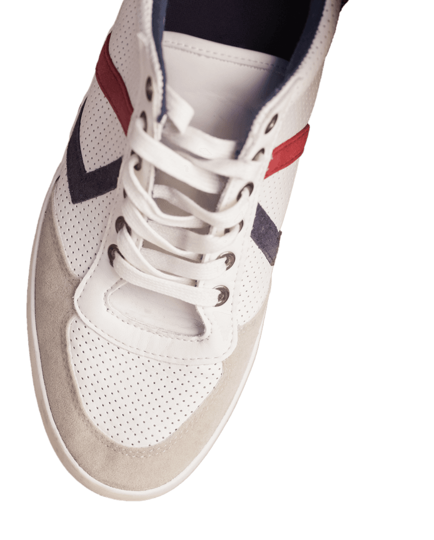 Close-Up Transparent View of Stylish Sports Shoe Top