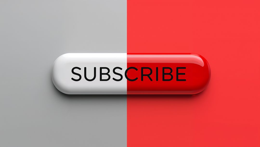 Glossy Two-Tone Subscribe Pill Button with Reflective Finish for CTA and Branding