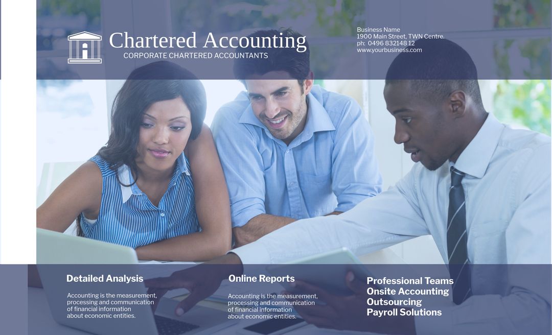 Diverse team of accountants engaging in professional financial discussion
