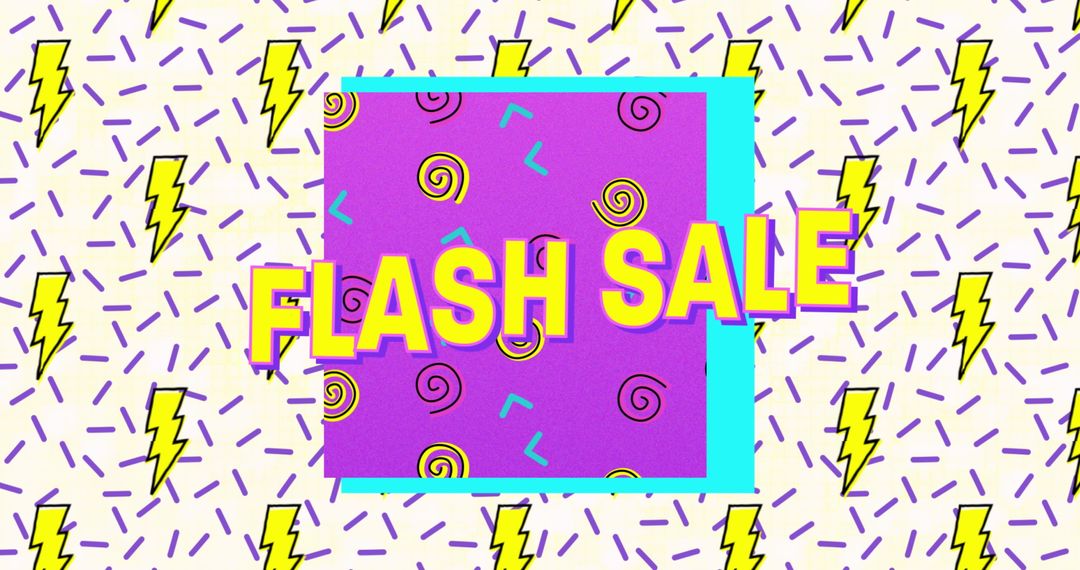 Flash Sale Banner with Pop Art Style Pattern