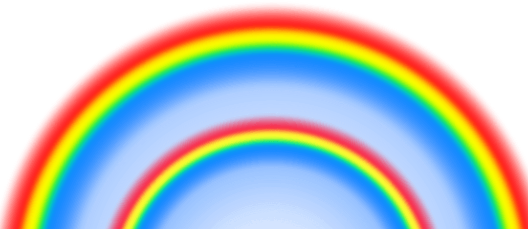 Colorful Transparent Double Rainbow Arcs on Black Background