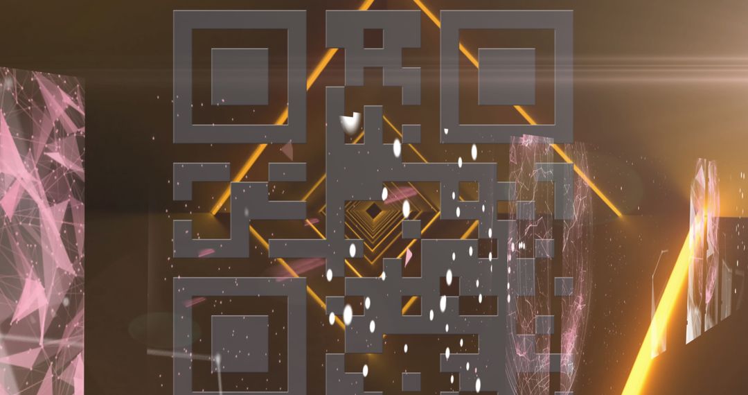 Vibrant Digital QR Code Among Plexus Networks