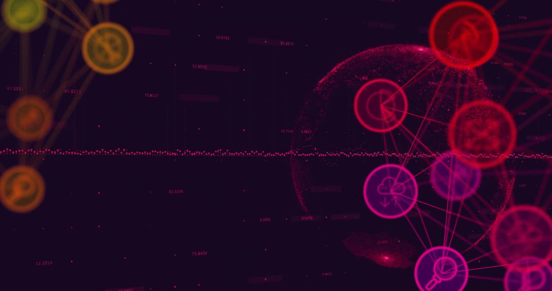 Abstract Digital Networking with Globally Linked Communication Icons