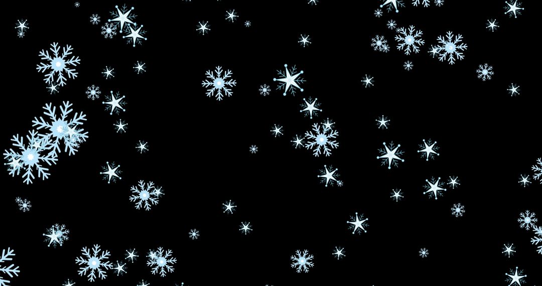Floating Snowflakes Against Dark Background