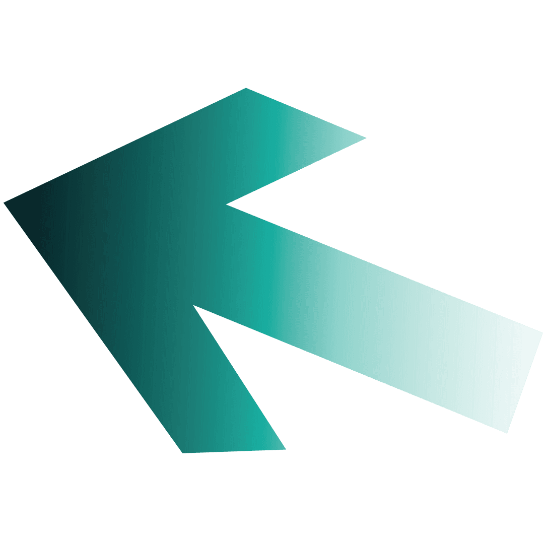 Green 3D Curved Arrow Pointing Left on Transparent Background