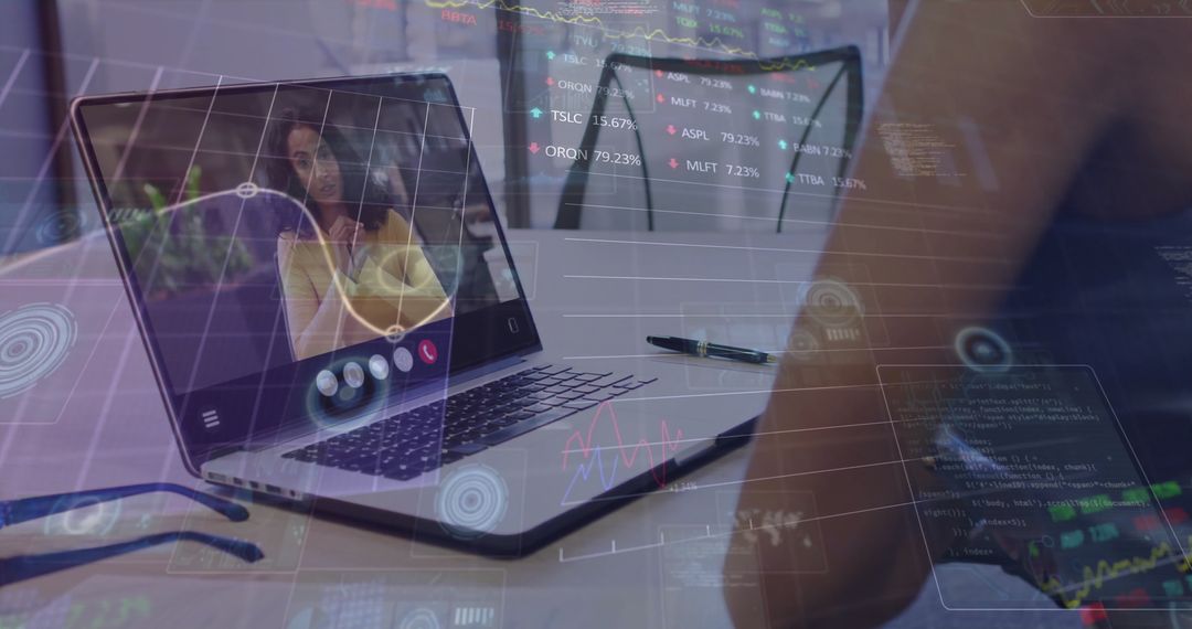 Diverse Professionals Analyzing Data in Virtual Meeting