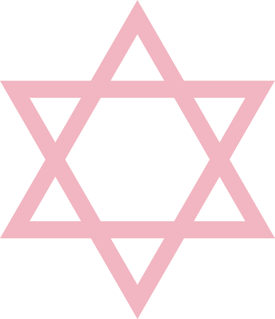 Stylized Pink Six-Pointed Star with Transparent Background