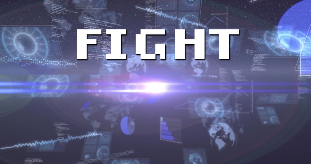 Digital Future Concept with Fight Text Overlay