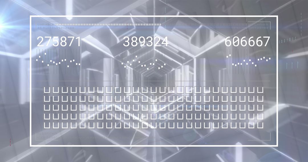 Data Interface and Digital Information in Futuristic Tunnel Setting